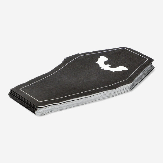 Coffin-Shaped Napkins - 16 pcs